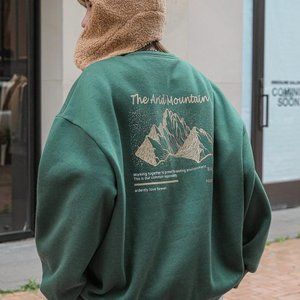 Green Arid Mountain Printed Oversize Sweatshirt
